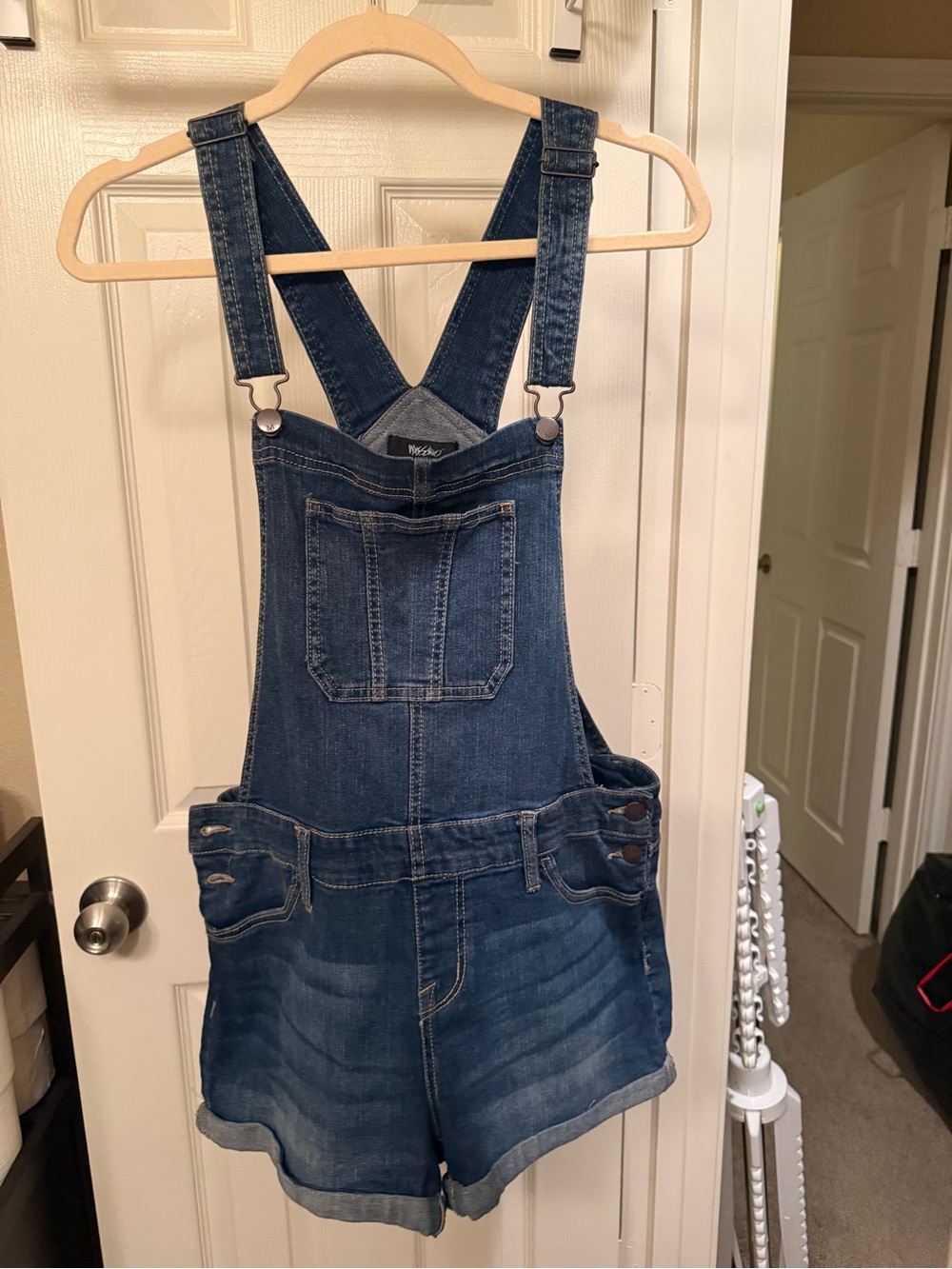 Denim Short Overalls - Blue